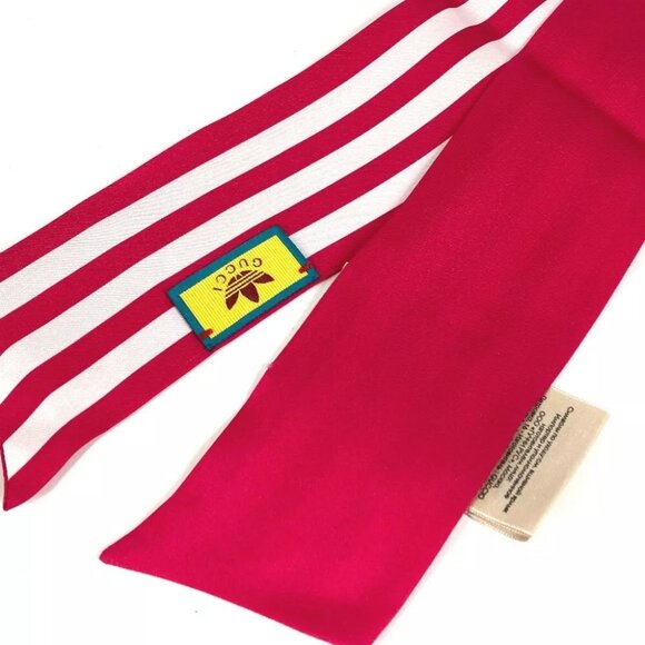 GUCCI BandeauScarf Adidas collaboration Neck Bow 3 Lines Scarf - Picture 7 of 11